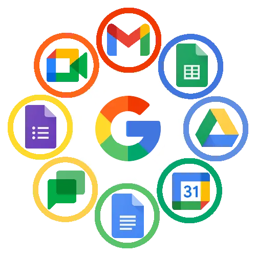 GW - Google Pack - Gmail - Drive -Agenda - Meet - Form - E-learning